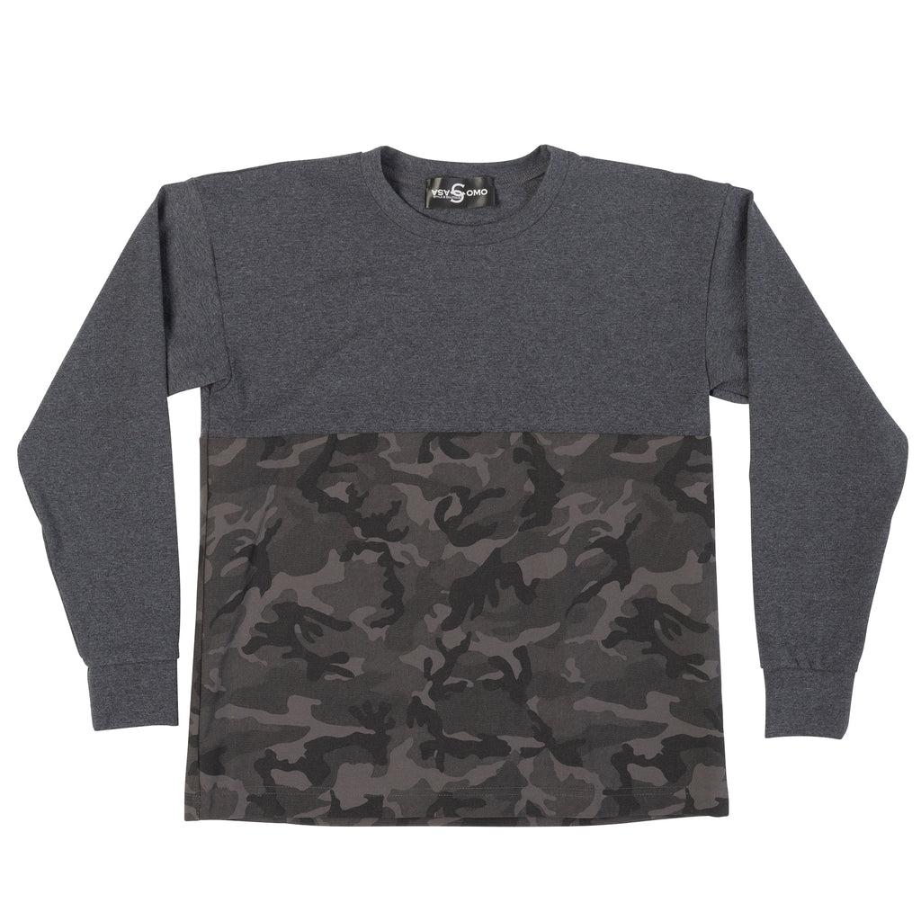 Camouflage Print Long Sleeve T-shirt - casacomostyle