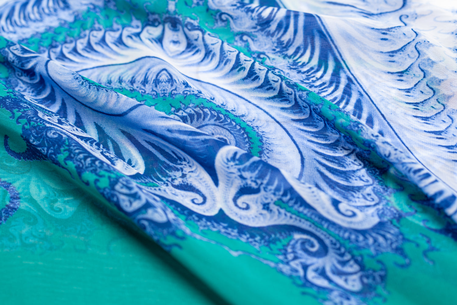 Printed silk poncho