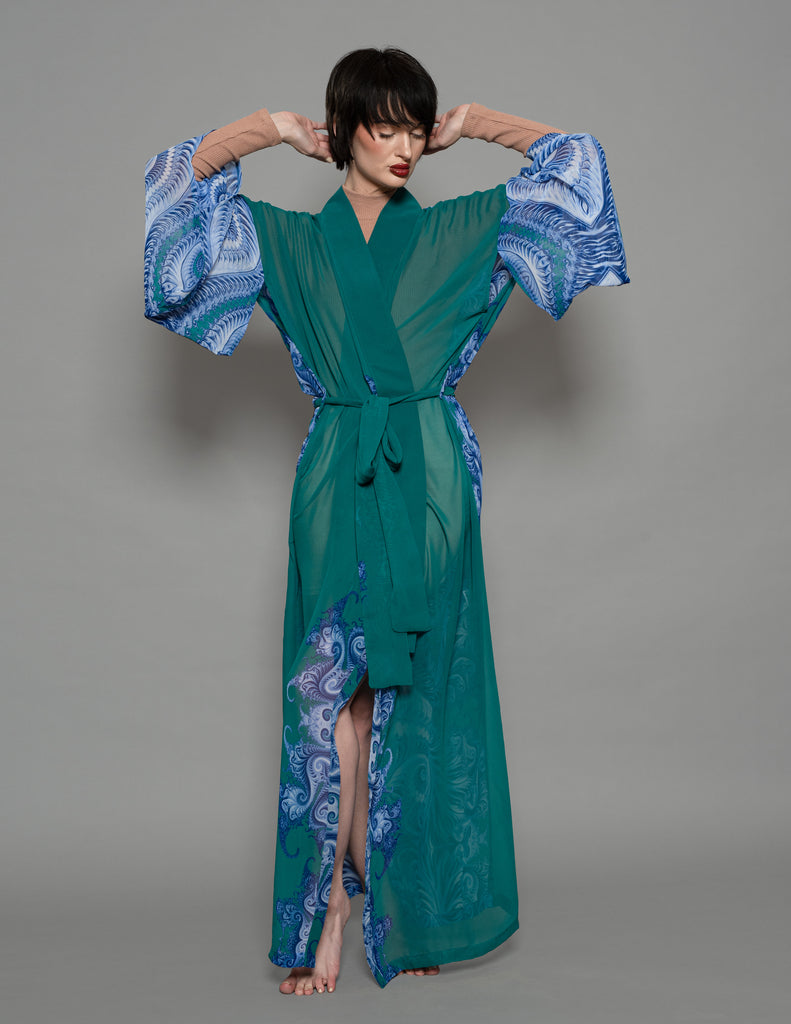 Printed Kimono with Traditional  Sleeves