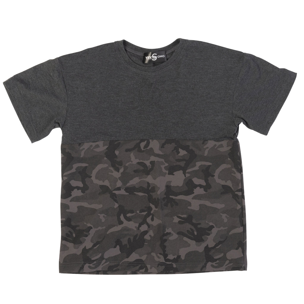 Camouflage Print Short Sleeve T-shirt - casacomostyle