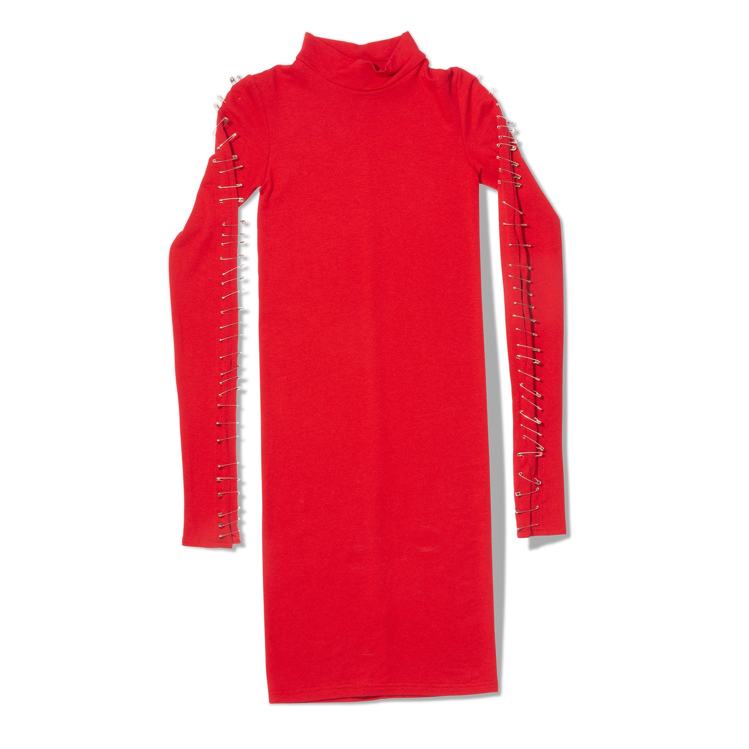 Pin Detail Red Dress